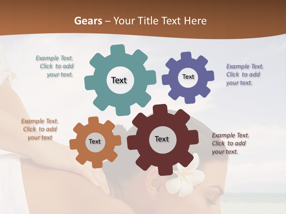 A Woman Laying Down On The Beach With A Flower In Her Hair PowerPoint Template