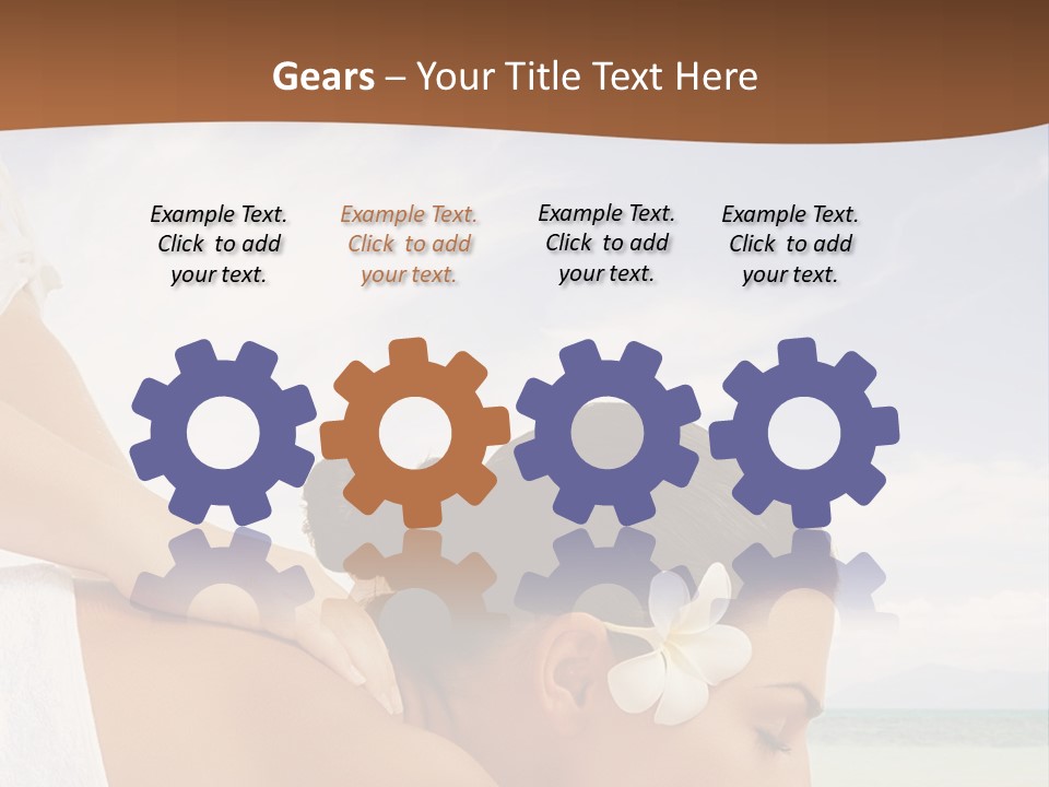 A Woman Laying Down On The Beach With A Flower In Her Hair PowerPoint Template