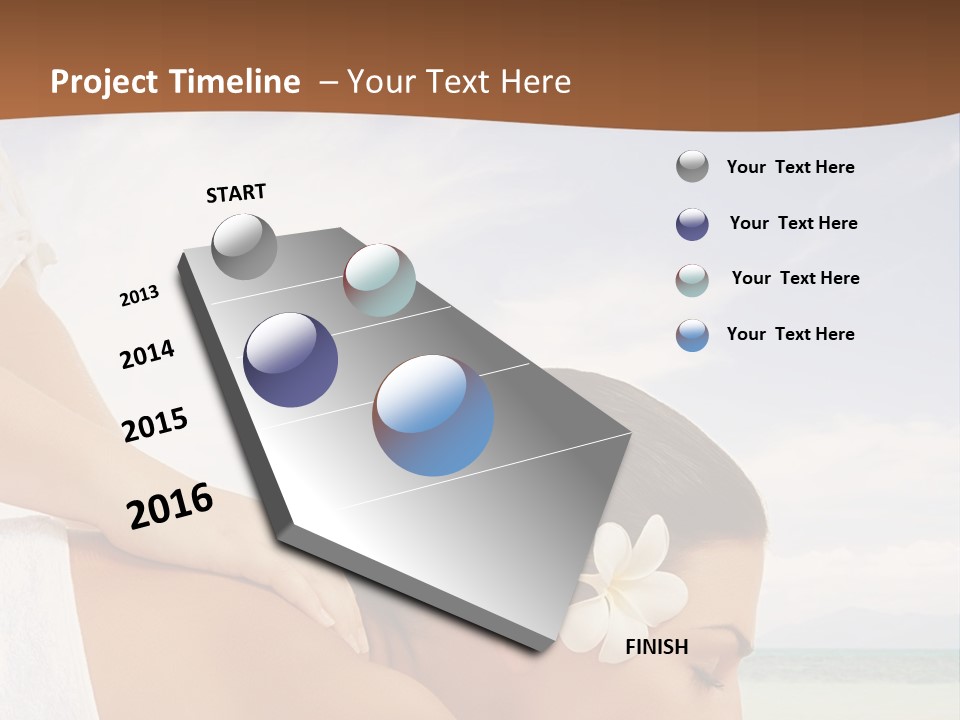A Woman Laying Down On The Beach With A Flower In Her Hair PowerPoint Template