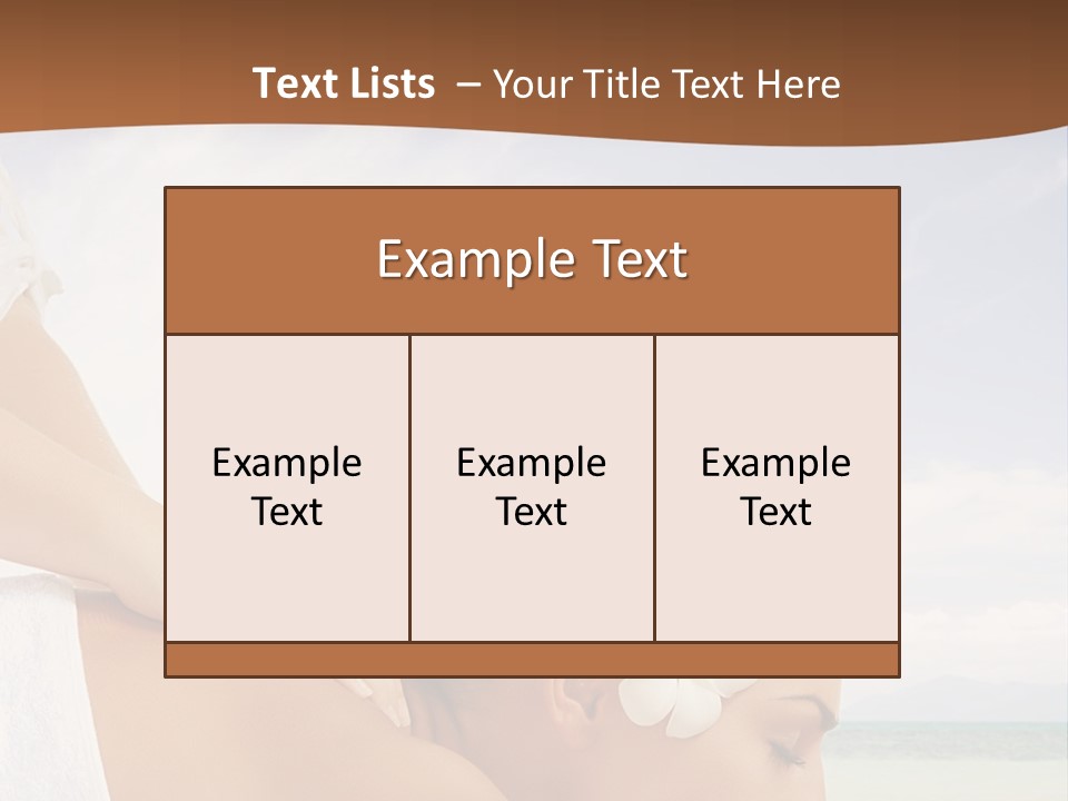 A Woman Laying Down On The Beach With A Flower In Her Hair PowerPoint Template