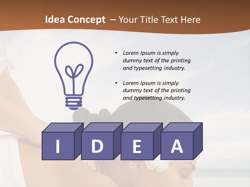 A Woman Laying Down On The Beach With A Flower In Her Hair PowerPoint Template