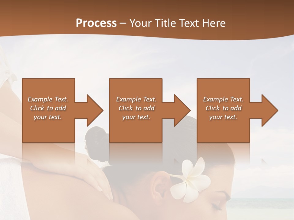 A Woman Laying Down On The Beach With A Flower In Her Hair PowerPoint Template
