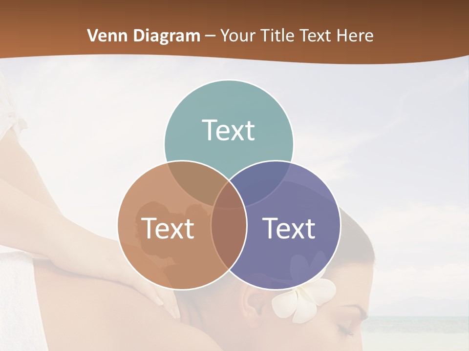 A Woman Laying Down On The Beach With A Flower In Her Hair PowerPoint Template