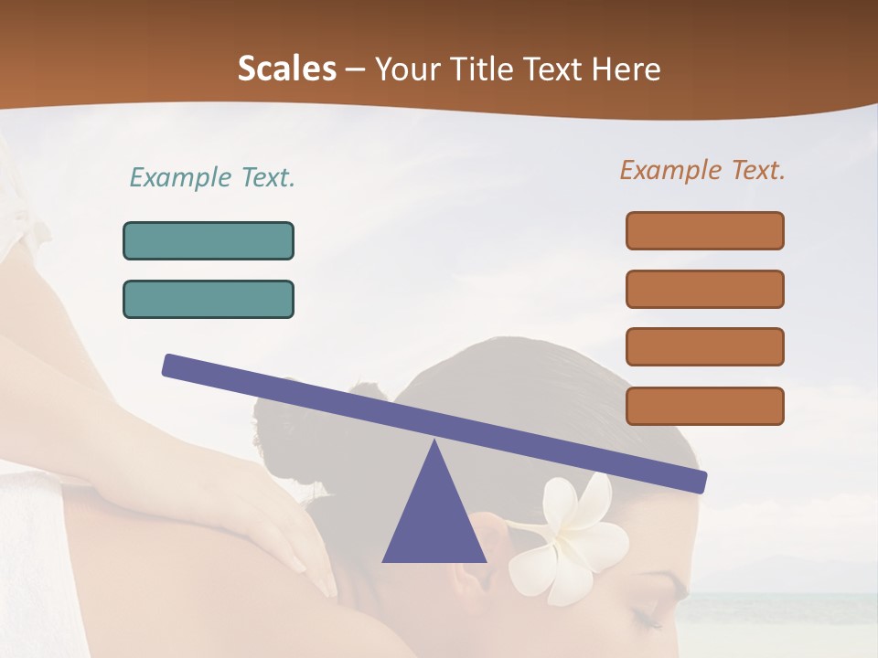 A Woman Laying Down On The Beach With A Flower In Her Hair PowerPoint Template