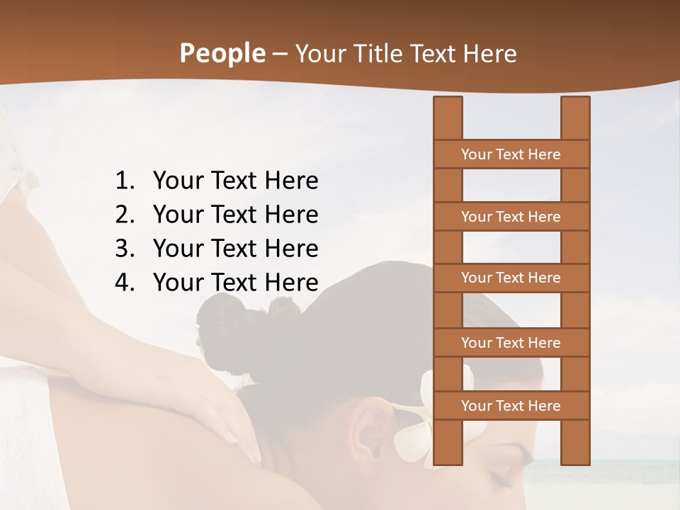 A Woman Laying Down On The Beach With A Flower In Her Hair PowerPoint Template