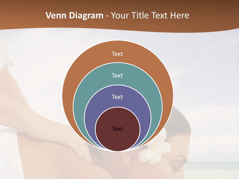 A Woman Laying Down On The Beach With A Flower In Her Hair PowerPoint Template