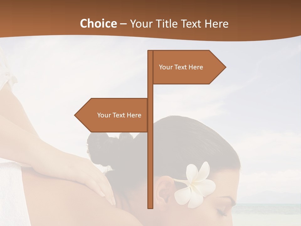 A Woman Laying Down On The Beach With A Flower In Her Hair PowerPoint Template