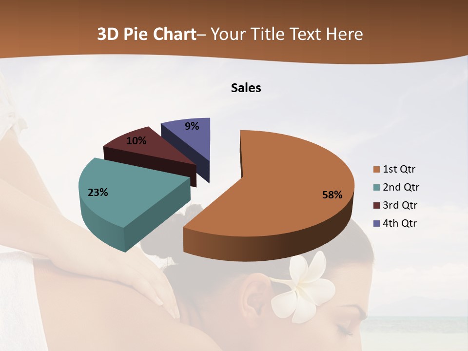 A Woman Laying Down On The Beach With A Flower In Her Hair PowerPoint Template