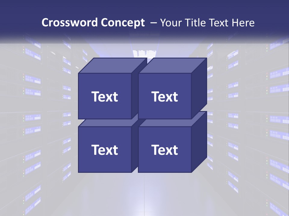 A Large Room Filled With Lots Of Blue Lights PowerPoint Template