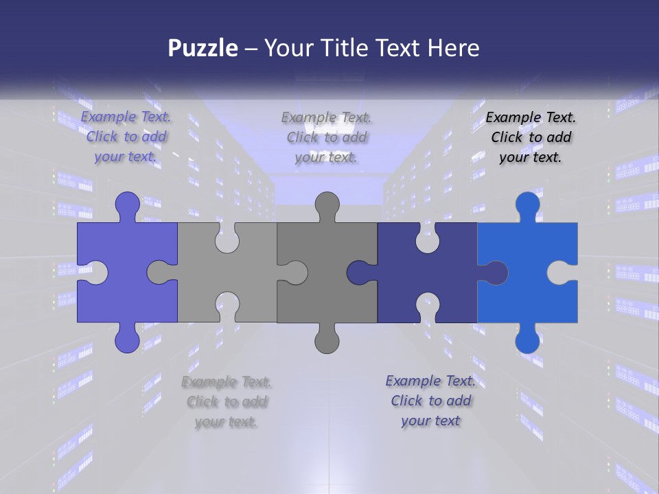 A Large Room Filled With Lots Of Blue Lights PowerPoint Template