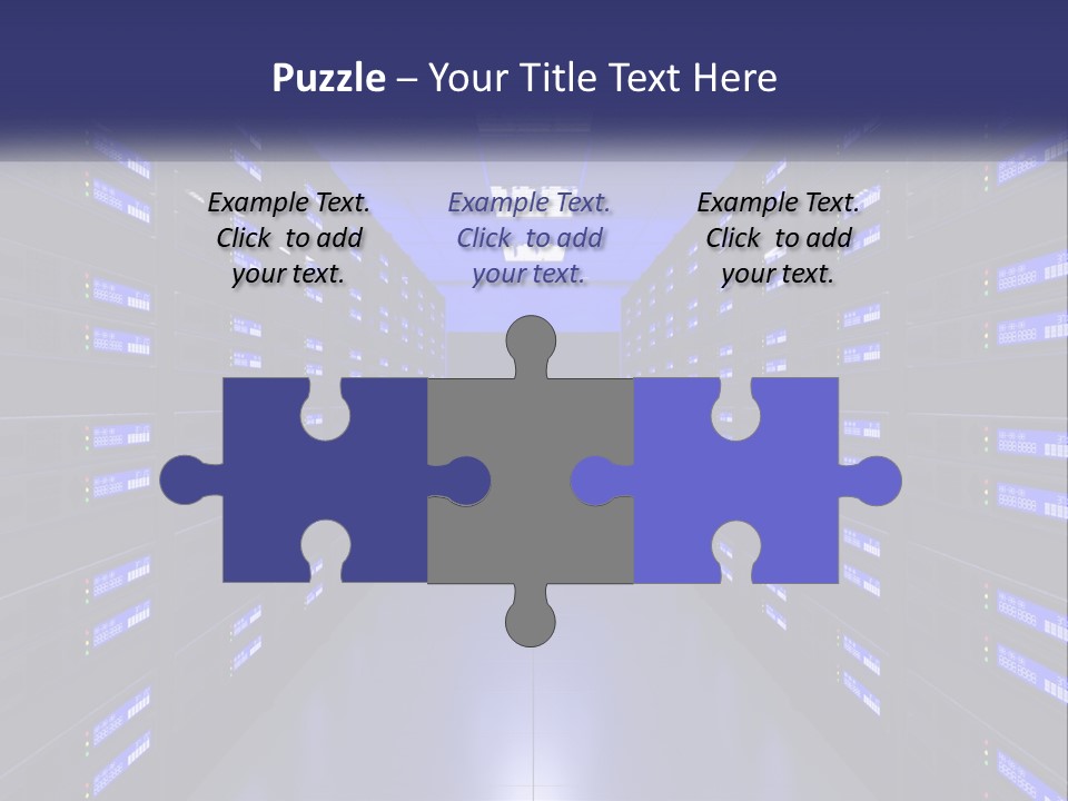 A Large Room Filled With Lots Of Blue Lights PowerPoint Template