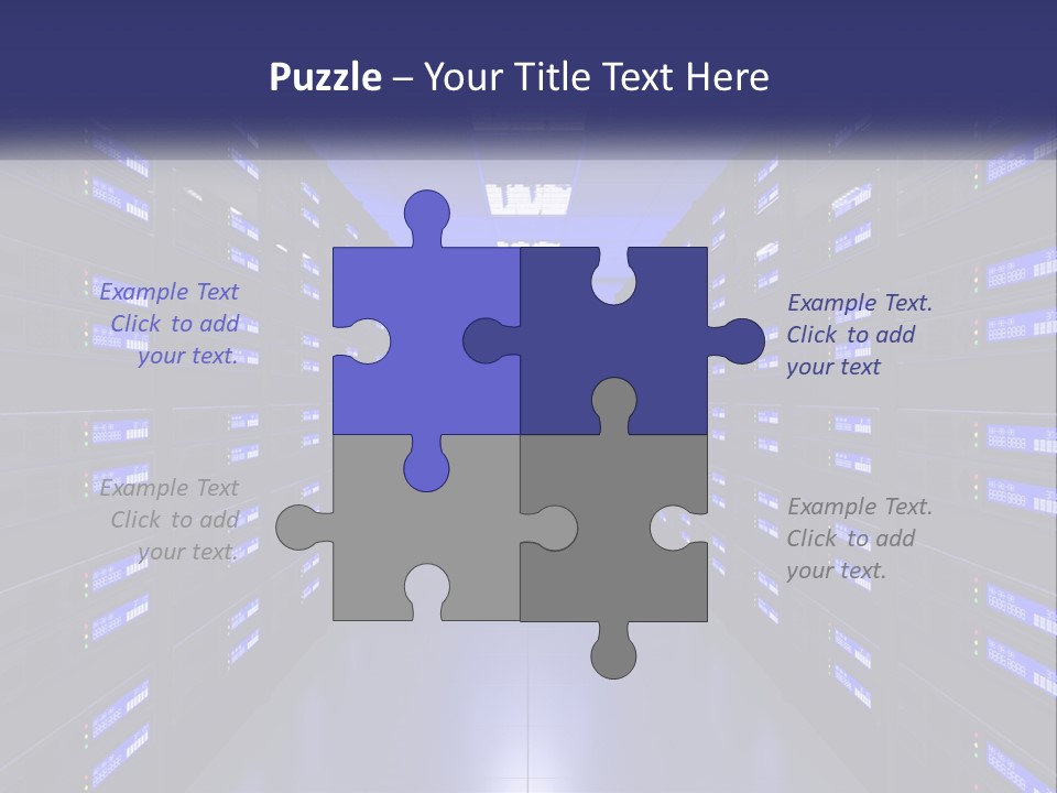 A Large Room Filled With Lots Of Blue Lights PowerPoint Template