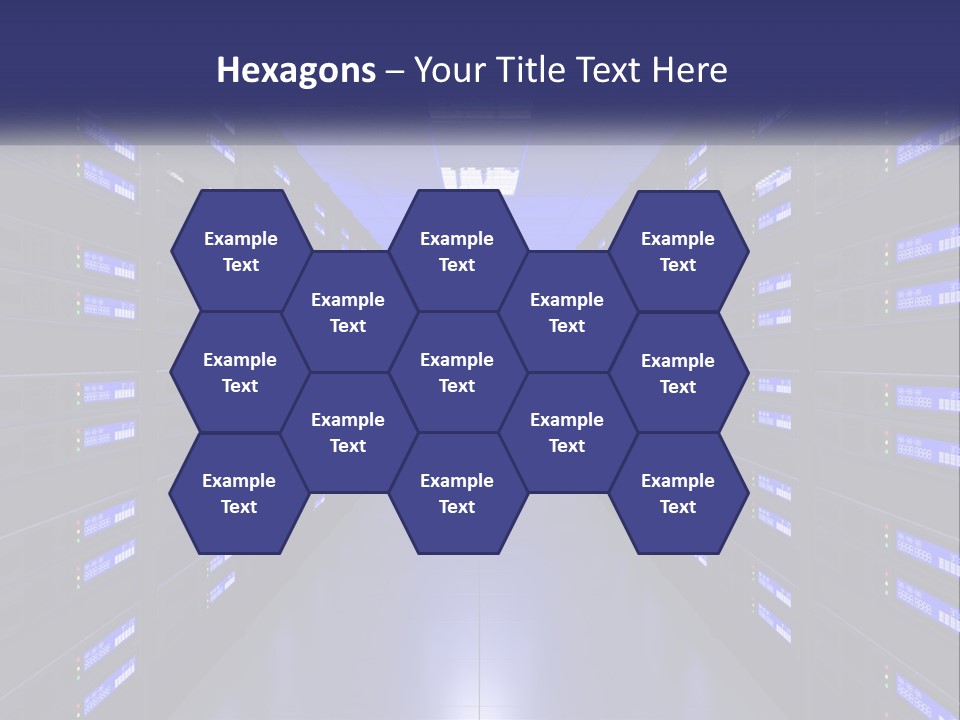 A Large Room Filled With Lots Of Blue Lights PowerPoint Template