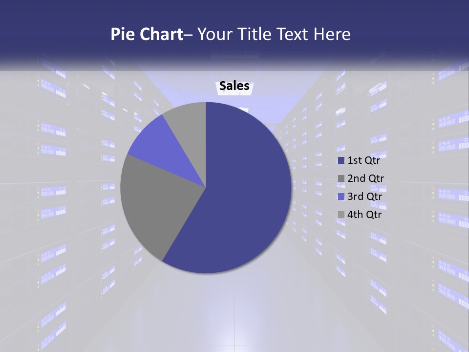 A Large Room Filled With Lots Of Blue Lights PowerPoint Template