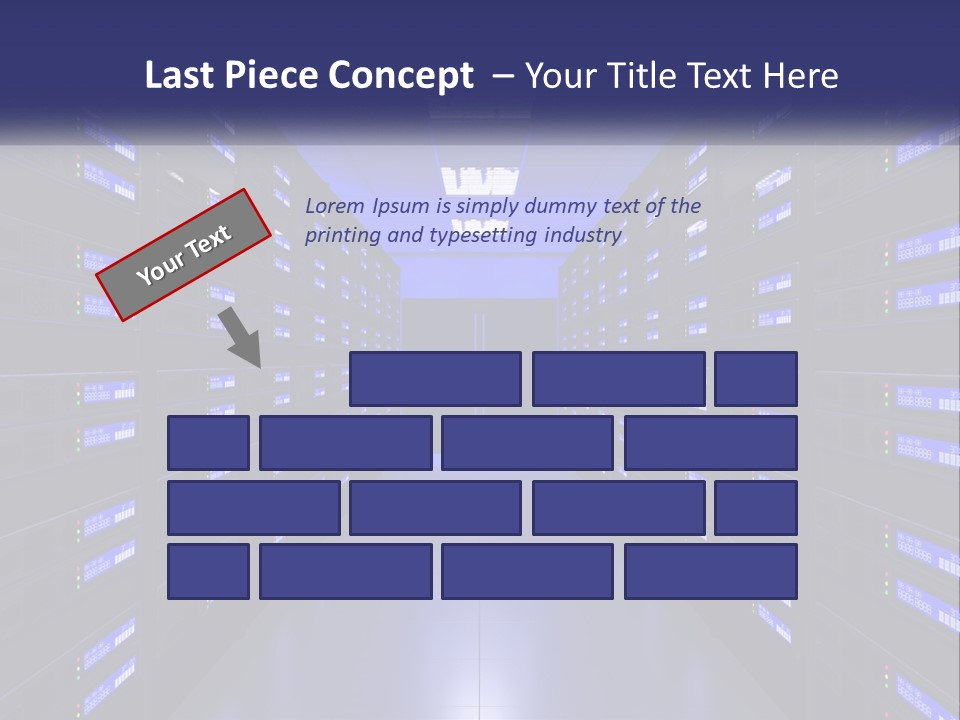 A Large Room Filled With Lots Of Blue Lights PowerPoint Template