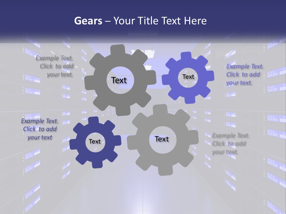 A Large Room Filled With Lots Of Blue Lights PowerPoint Template