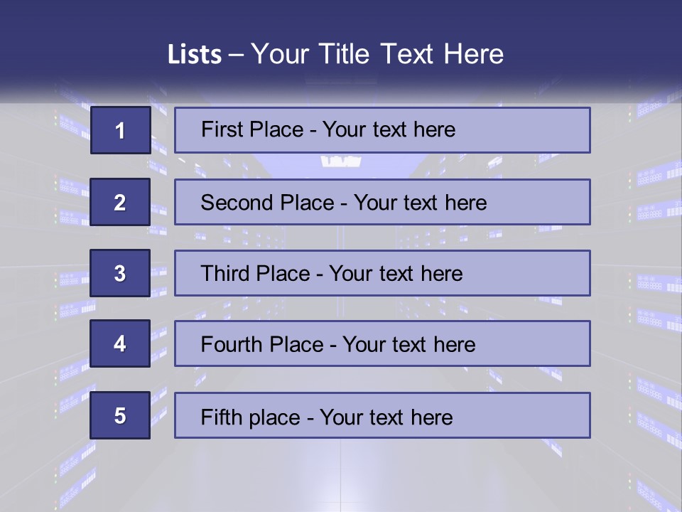 A Large Room Filled With Lots Of Blue Lights PowerPoint Template