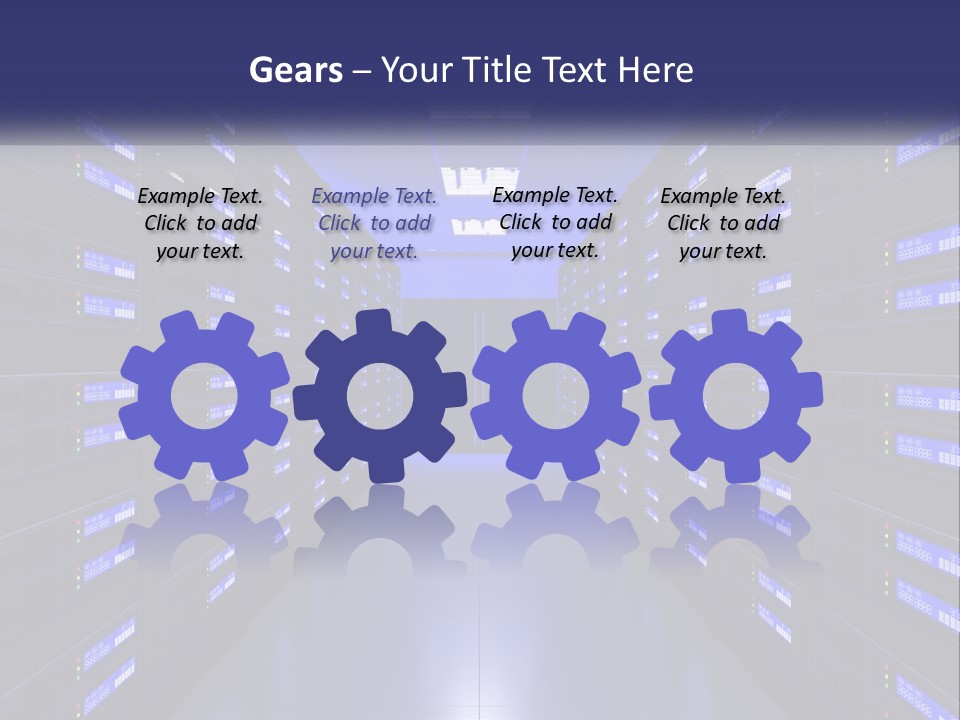 A Large Room Filled With Lots Of Blue Lights PowerPoint Template