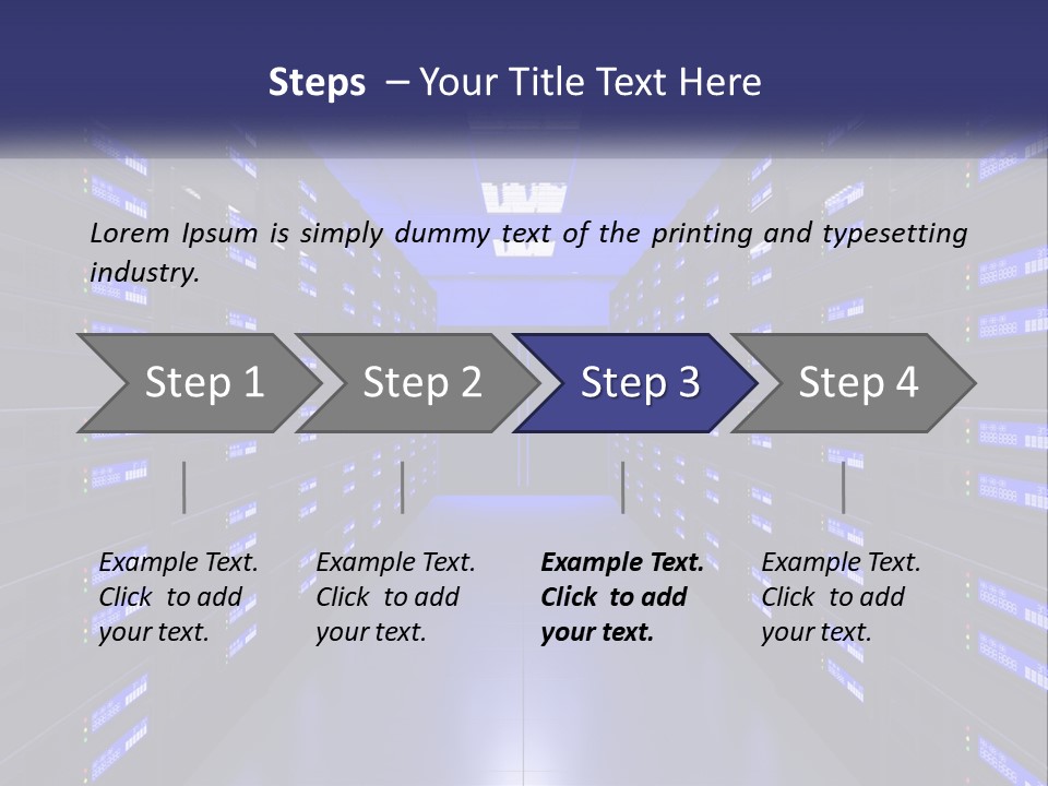 A Large Room Filled With Lots Of Blue Lights PowerPoint Template