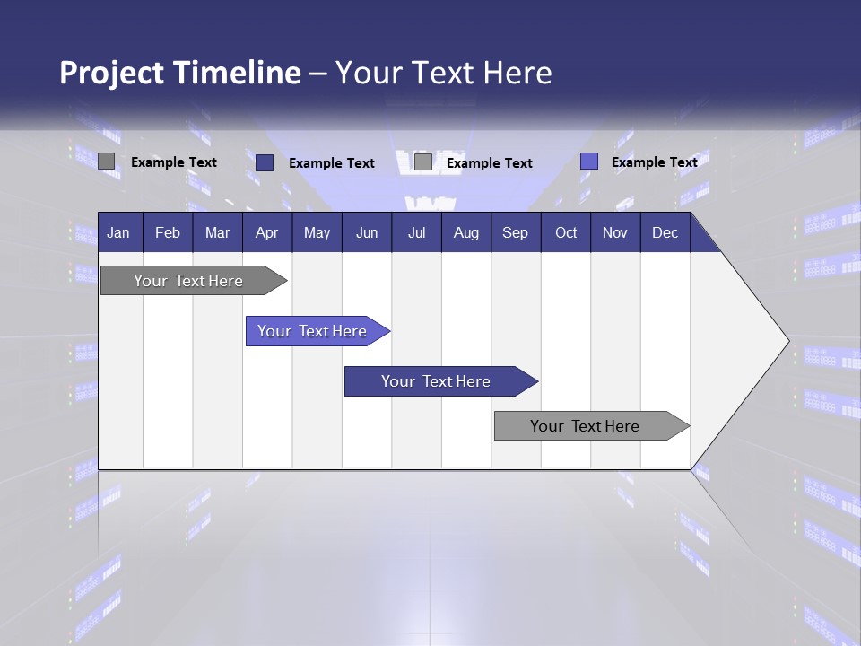 A Large Room Filled With Lots Of Blue Lights PowerPoint Template