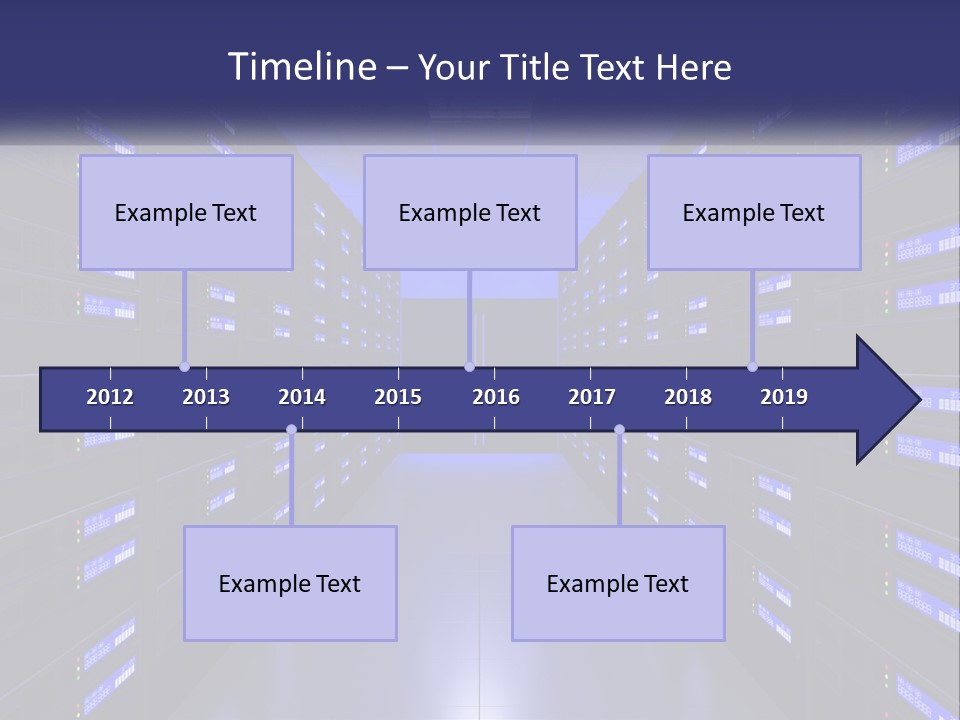 A Large Room Filled With Lots Of Blue Lights PowerPoint Template