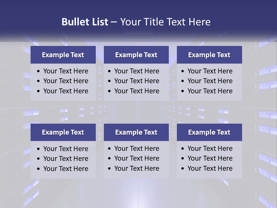 A Large Room Filled With Lots Of Blue Lights PowerPoint Template