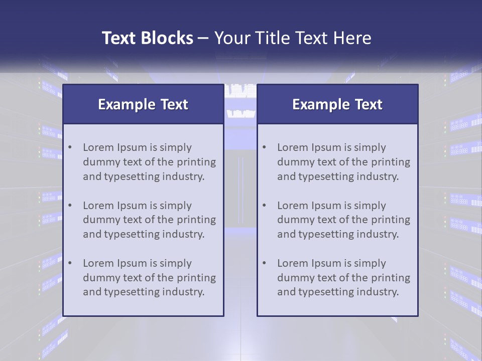 A Large Room Filled With Lots Of Blue Lights PowerPoint Template