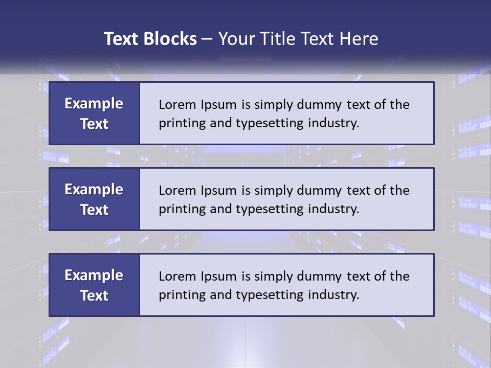 A Large Room Filled With Lots Of Blue Lights PowerPoint Template