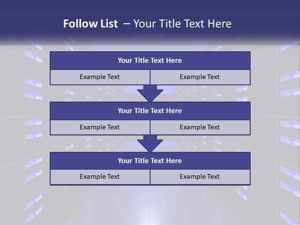 A Large Room Filled With Lots Of Blue Lights PowerPoint Template