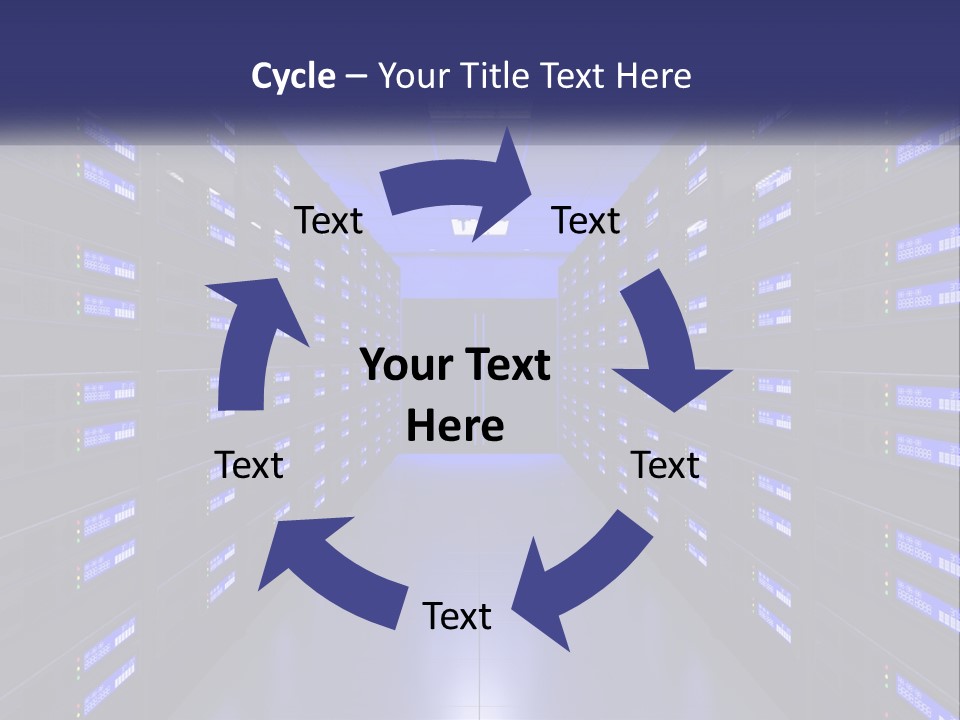 A Large Room Filled With Lots Of Blue Lights PowerPoint Template