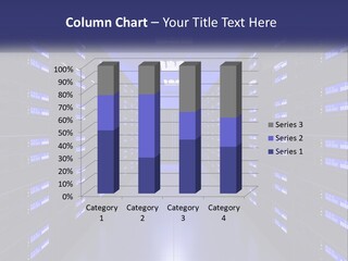 A Large Room Filled With Lots Of Blue Lights PowerPoint Template