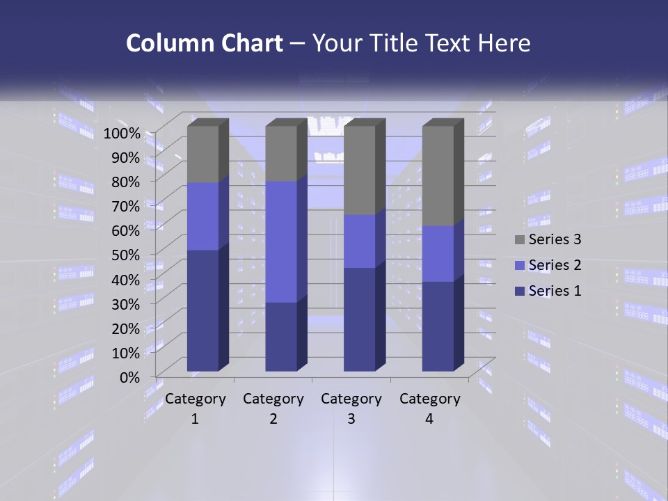 A Large Room Filled With Lots Of Blue Lights PowerPoint Template