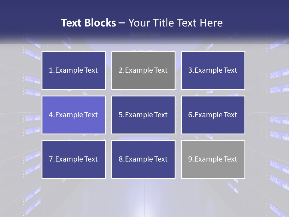 A Large Room Filled With Lots Of Blue Lights PowerPoint Template