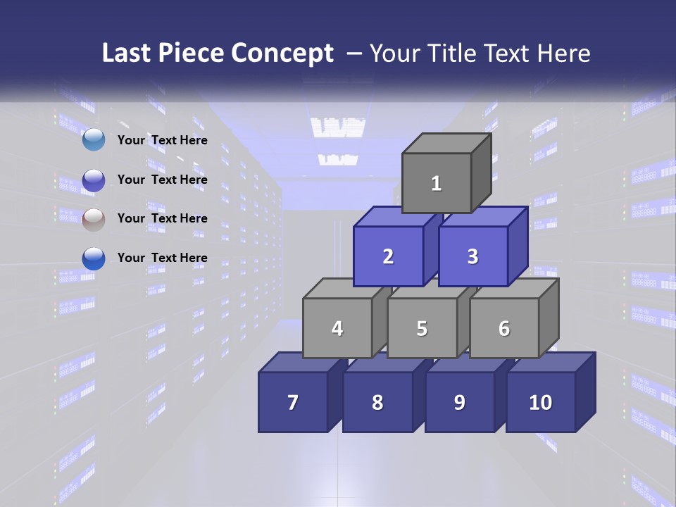 A Large Room Filled With Lots Of Blue Lights PowerPoint Template