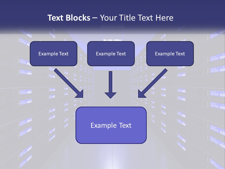 A Large Room Filled With Lots Of Blue Lights PowerPoint Template