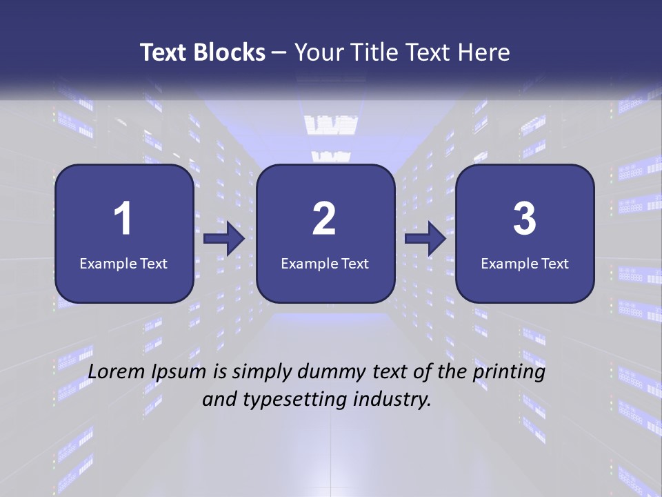 A Large Room Filled With Lots Of Blue Lights PowerPoint Template