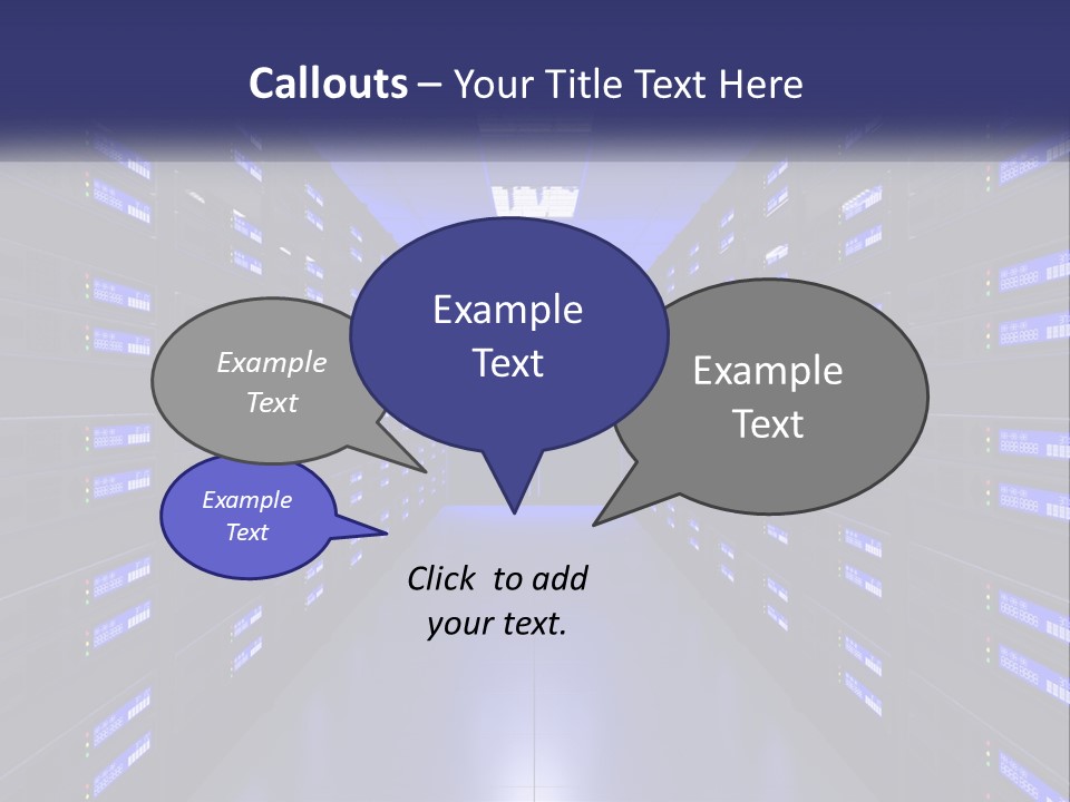 A Large Room Filled With Lots Of Blue Lights PowerPoint Template