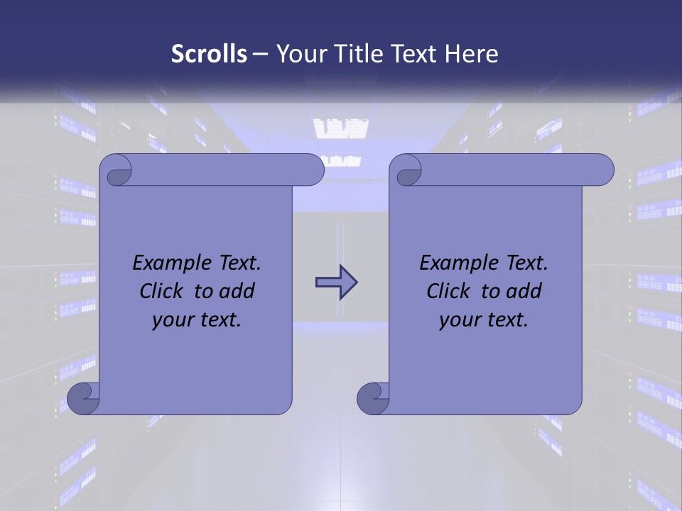A Large Room Filled With Lots Of Blue Lights PowerPoint Template