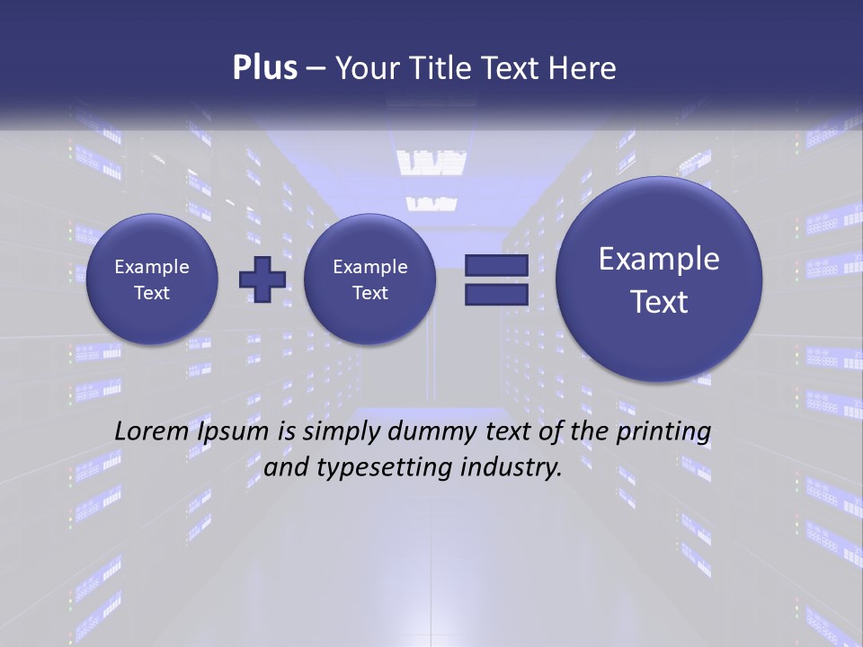 A Large Room Filled With Lots Of Blue Lights PowerPoint Template