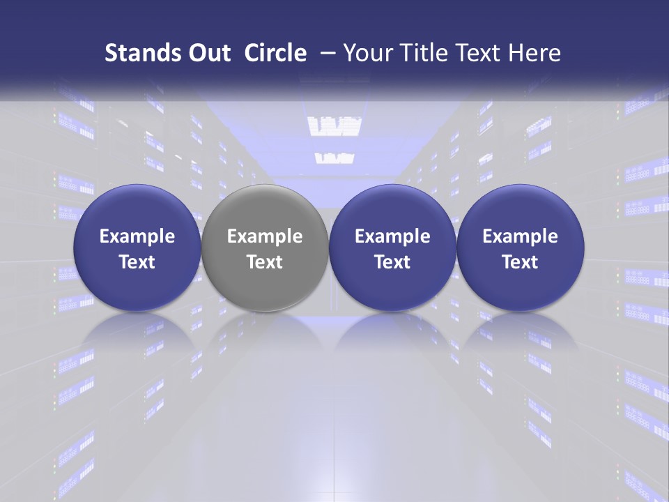 A Large Room Filled With Lots Of Blue Lights PowerPoint Template