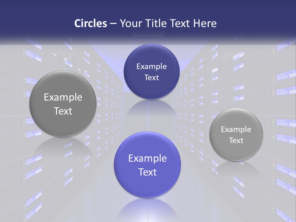 A Large Room Filled With Lots Of Blue Lights PowerPoint Template