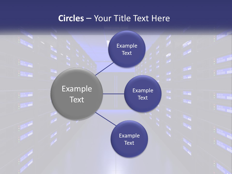 A Large Room Filled With Lots Of Blue Lights PowerPoint Template