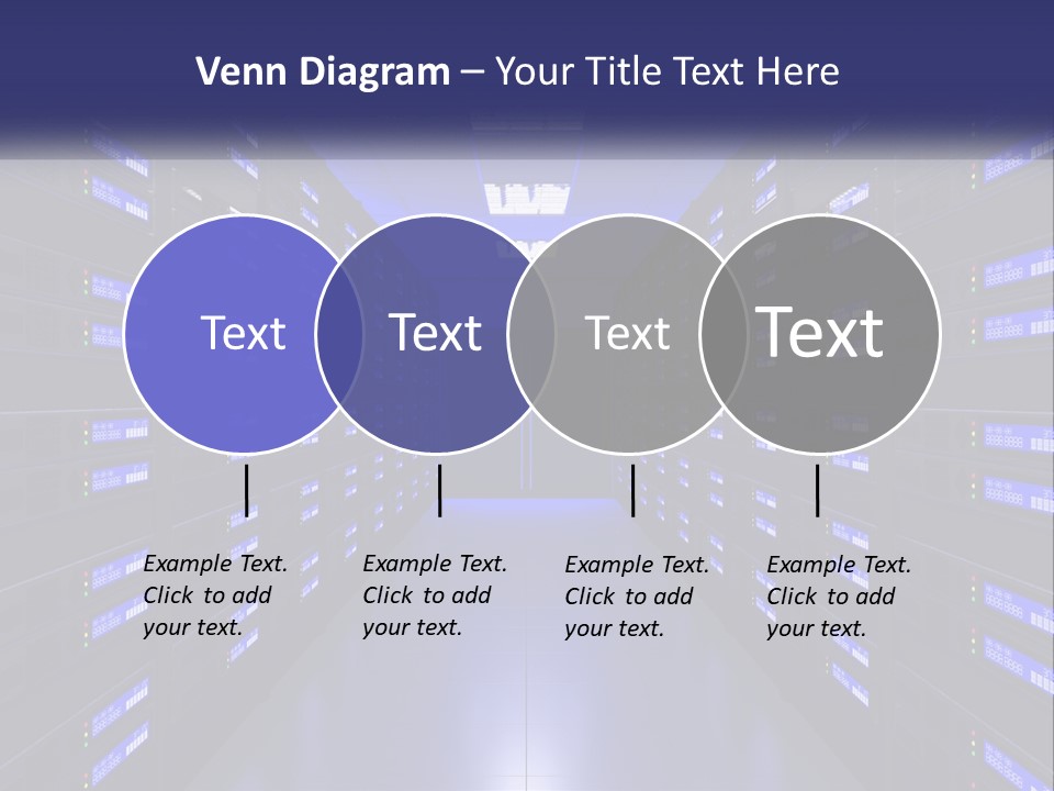 A Large Room Filled With Lots Of Blue Lights PowerPoint Template