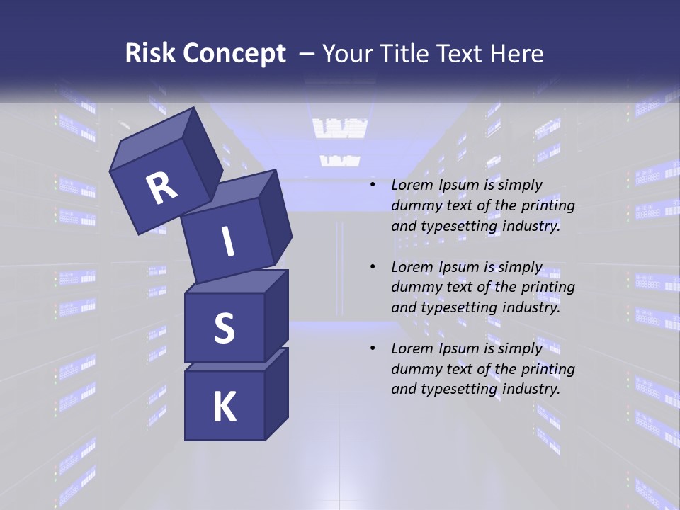 A Large Room Filled With Lots Of Blue Lights PowerPoint Template