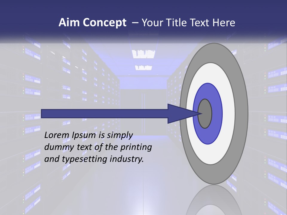 A Large Room Filled With Lots Of Blue Lights PowerPoint Template