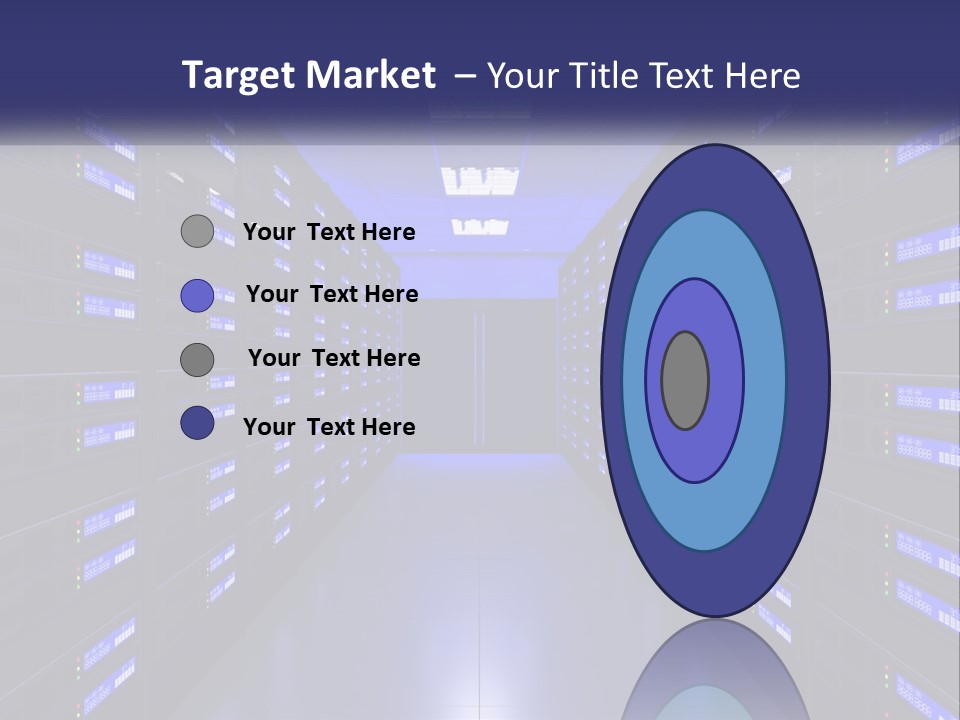 A Large Room Filled With Lots Of Blue Lights PowerPoint Template