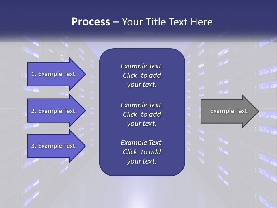 A Large Room Filled With Lots Of Blue Lights PowerPoint Template