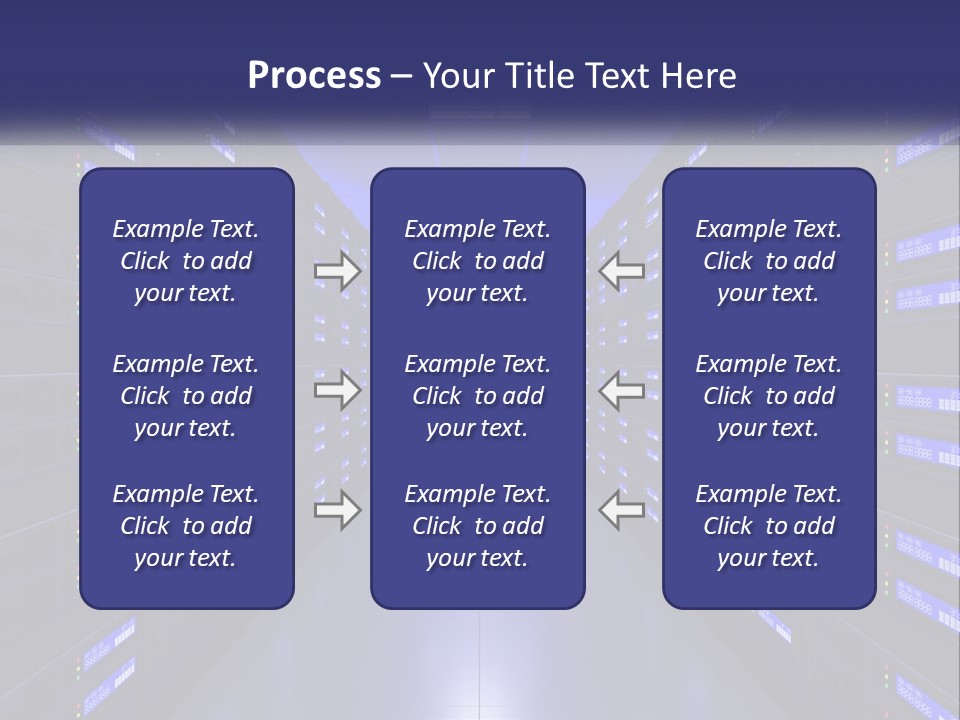 A Large Room Filled With Lots Of Blue Lights PowerPoint Template