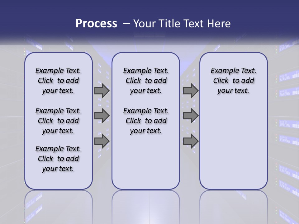 A Large Room Filled With Lots Of Blue Lights PowerPoint Template