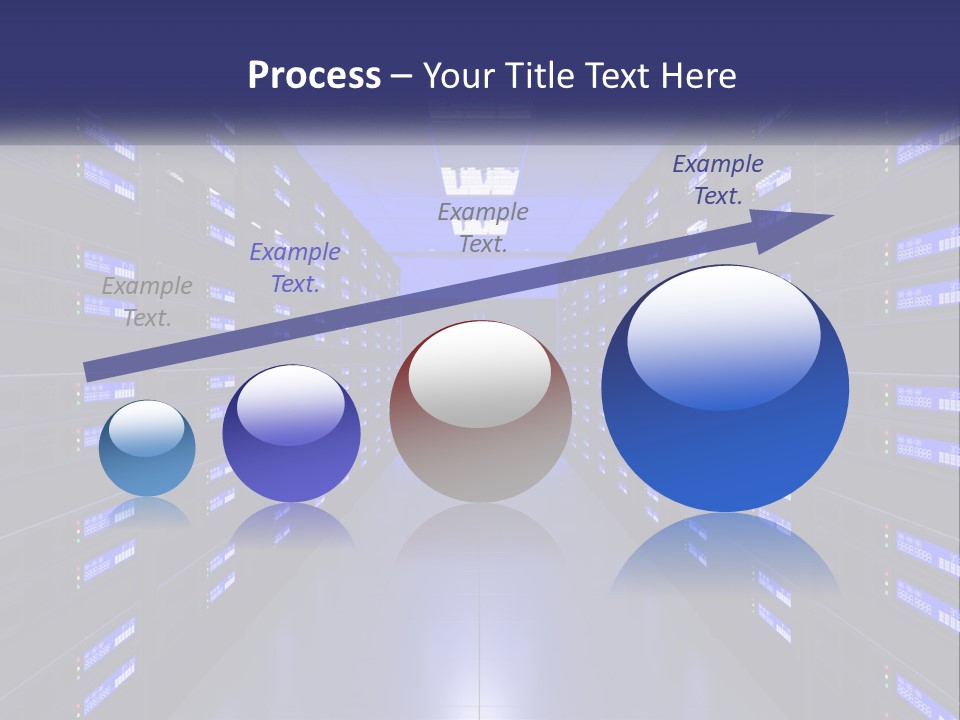 A Large Room Filled With Lots Of Blue Lights PowerPoint Template